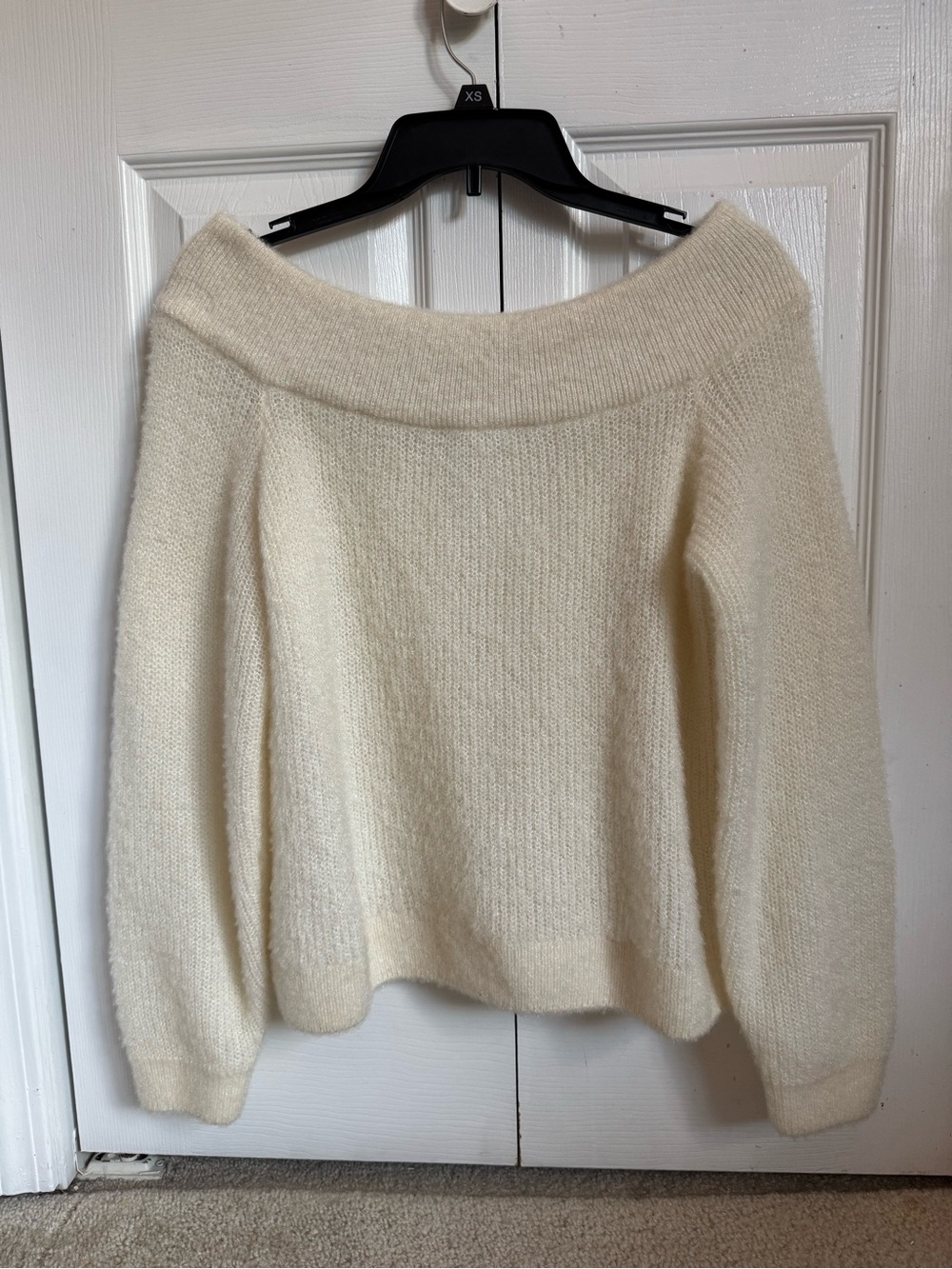 Cozy Off-Shoulder Cream Sweater